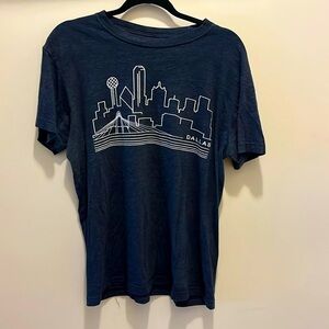 Navy Blue Dallas Skyline T-Shirt, M